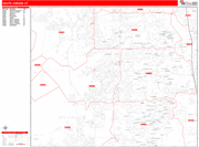 South Jordan Wall Map Red Line Style